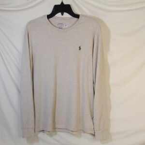 Polo by Ralph Lauren Men's Beige Long Sleeve Tee